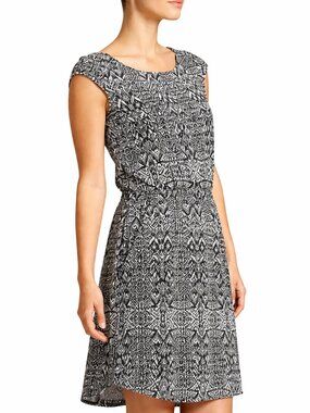 Athleta Redondo Dress With Tribal Ikat Print | Black / White | Size XS